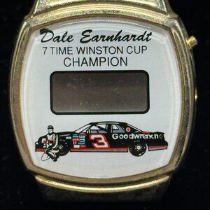 Vintage 1990's Dale Earnhardt Digital Watch Winston Cup 7 Champion Needs Battery